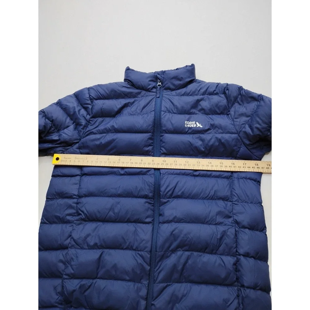 Eddie Bauer Jacket Kids XL Blue Goose Down Full Zip Puffer Pockets Outdoor 14/16